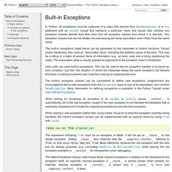 Built-in Exceptions — Python 3.9.1 documentation