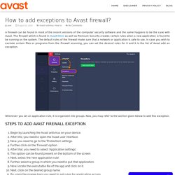 How to add exceptions to Avast firewall?