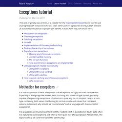 Exceptions tutorial