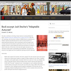 Book excerpt: Josh Stacher's "Adaptable Autocrats"
