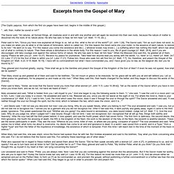 Excerpts from the Gospel of Mary