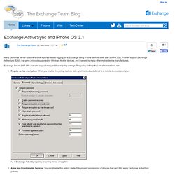 Exchange ActiveSync and iPhone OS 3.1 - Exchange Team Blog