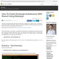 How To Check Exchange Autodiscover SRV Record Using Nslookup – 250 Hello
