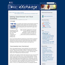 eXchange » Blog Archive » Defining “Cloud Services” and “Cloud Computing”