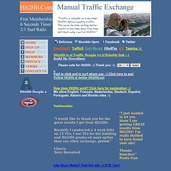 Manual traffic exchange. Improve site promotion and free advertising, websites promotion, free quality traffic , increase web site traffic.