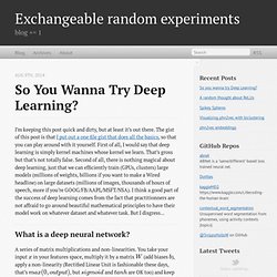 So you wanna try Deep Learning? - Exchangeable random experiments