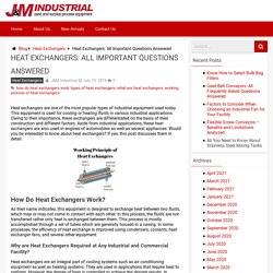 Types and Working Principal of Heat Exchangers - J&M Industrial Blog