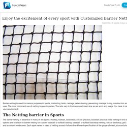 Enjoy the excitement of every sport with Customized Barrier Netting!