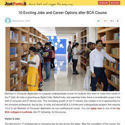 10 Exciting Jobs and Career Options after BCA Course