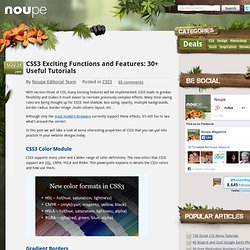 CSS3 Exciting Functions and Features: 30 Useful Tutorials - Noupe Design Blog