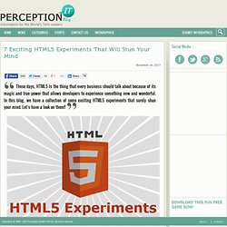 7 Exciting HTML5 Experiments That Will Stun Your Mind