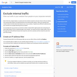 Exclude internal traffic - Analytics Help