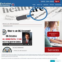 OIG Exclusion Search