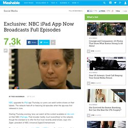 Exclusive: NBC iPad App Now Broadcasts Full Episodes