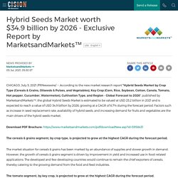 Hybrid Seeds Market worth $34.9 billion by 2026 - Exclusive Report by MarketsandMarkets™