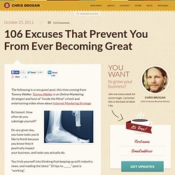 106 Excuses That Prevent You From Ever Becoming Great - Vimperator