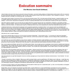 Exécution sommaire de Jean-Claude Guillebaud