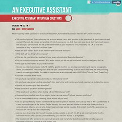 Executive Assistant Interview Questions