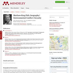 Matthew King PhD - Assistant Professor Conflict Analysis