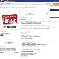 Fixed Salary with Good Incentive - Classified Ad
