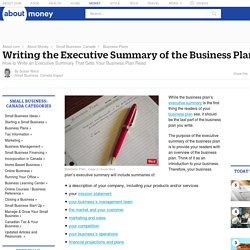 How to Write an Executive Summary of a Business Plan