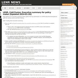 LENR, Cold Fusion: Executive summary for policy maker [Updated 2013-07-17] « LENR news