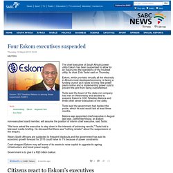 Four Eskom executives suspended:Thursday 12 March 2015
