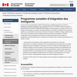 Pratiques exemplaires en matière de services d’établissement : Programme canadien d’intégration des immigrants