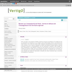 Revenir sur l’exemplarité de Vittel : formes et détours de l’écologisation d’un territoire agricole