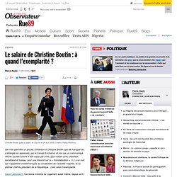 Le salaire de Christine Boutin : à quand l'exemplarité ?