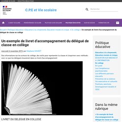 Un exemple de livret d’accompagnement du délégué de classe en collège