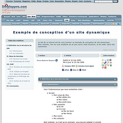 Exemple de conception d'un site dynamique