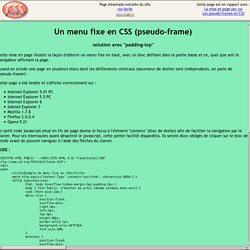 Exemple de menu fixe en CSS