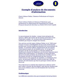 Exemple d'analyse de documents d'information