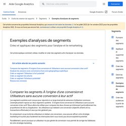 Exemples d'analyses de segments - Aide Google Analytics