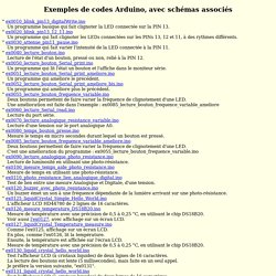 Exemples de codes Arduino, avec schémas associés