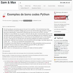 Exemples de bons codes Python