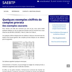 Exemples de gestion de comptes prorata de chantier - SAEBTP