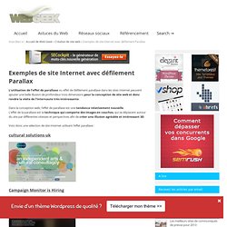 Exemples de site Internet avec défilement Parallax