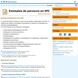 Exemples de parcours en EPI- Mathématiques