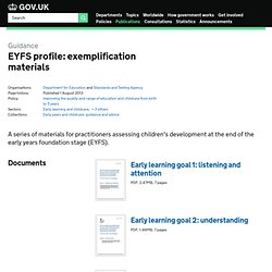 EYFS profile: exemplification materials