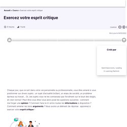 Exercer son esprit critique vis-à-vis d’Internet