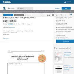Exercice sur les procédés explicatifs