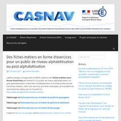 Des fiches-métiers en forme d’exercices pour un public de niveau alphabétisation ou post-alphabétisation – CASNAV de l'académie de Grenoble