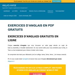 Exercices d'anglais en PDF gratuit