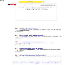 Exercices Sur Les Obstacles De La Communication listes des fichiers et notices PDF exercices sur les obstacles de la communication