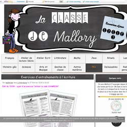 Exercices d'entraînements à l'écriture