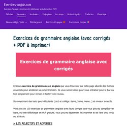 Grammaire – Exercices-anglais.com