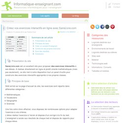 Exercices interactifs en ligne : SansLivre.com