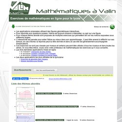 Exercices de mathématiques en ligne pour le lycée